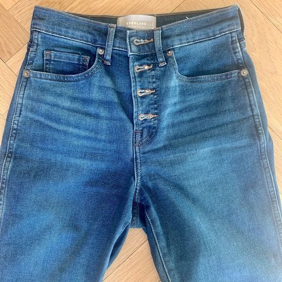 Everlane High-Rise Vintage Skinny Button Fly Jeans Size 24 Ankle - Picture 7 of 9